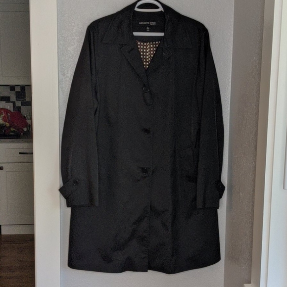 Kenneth Cole black fully lined rain coat jacket - Picture 1 of 16